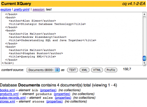 The cq explorer shows the W3C test documents. The cq explorer shows the W3C test documents.